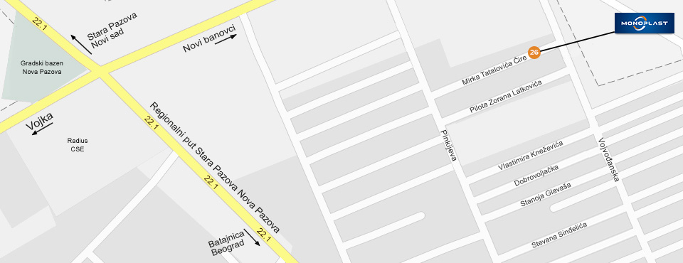 Lokacija monoplast firme na mapi